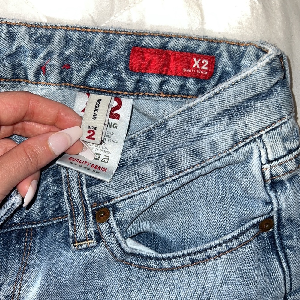 Vintage Y2K Low Rise Flare Jeans by x2 size 2 regular - Picture 5 of 14